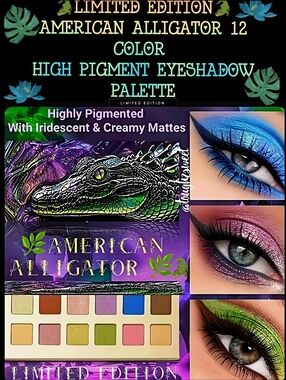 🆕️LIMITED EDITION🐊AMERICAN ALLIGATOR 12 COLOR HIGH PIGMENT EYESHADOW PALETTE